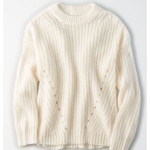 NWT AEO Oversized Slouchy Sweater OFF  WHITE - XS